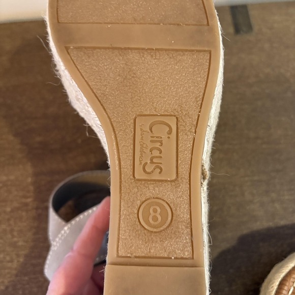 Circus By Sam Edelman Shoes Womens 8 Gray Espadrille‎ Wedge Sandals Ankle Strap - Picture 9 of 9